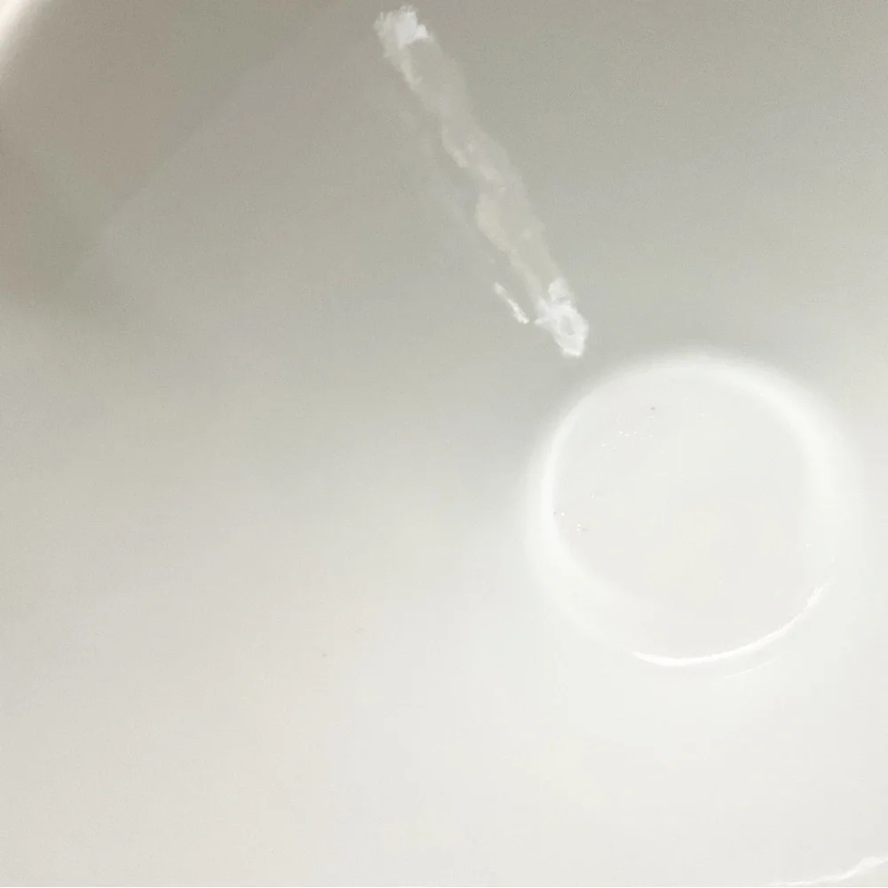 Crate & Barrel Kai White Porcelain Serving Bowl Modern Minimalist Handles